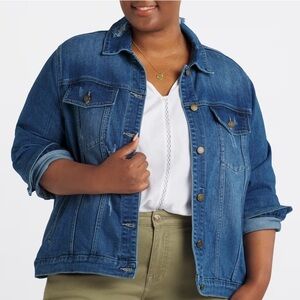 Hadid Distressed Denim Jacket 3X